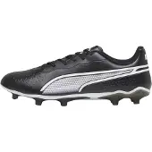 Puma Heren King Match Synthetisch Leder Stevige Grond Voetbalschoenen (Zwart, Wit)