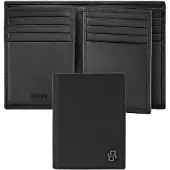 HUGO BOSS Leren kaarthoes Double B Card Case Saffiano Black zwart