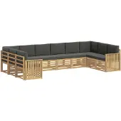 vidaXL Buiten bank set 10 st Wit en antracietkleurig Polyester