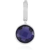 Cavill - Elegante Ioliet Hanger Rond Geslepen 1,8 ct - 925 Sterling Zilver Gerhodineerd - Blauwe Braziliaanse Edelsteen Kettinghanger - Varioclip