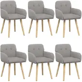 vidaXL Eetstoelen 6 st Bouclé Lichtgrijs 59 x 57 x 85 cm