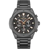 Police Analoog horloge '- Chronograph Moonstrike - Quartz watch movement - Watch case width: 50.5 mm - Stainless steel' zwart