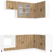 vidaXL Keukenblok PORTO 8 st Artisanaal eiken Bewerkt hout