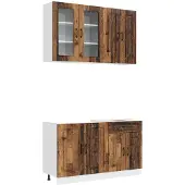 vidaXL Keukenblok KALMAR 4 pcs Oud hout Bewerkt hout