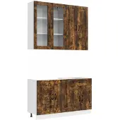 vidaXL Keukenblok KALMAR 4 pcs Gerookt eiken Bewerkt hout