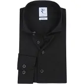 R2 Amsterdam Modern Fit Wollen hemd Antraciet, Effen