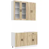 vidaXL Keukenblok PORTO 4 st Sonoma Eiken Bewerkt hout