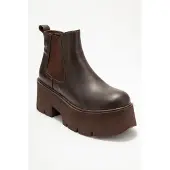 Forever & Always Clen Leren Platform Chelsea Boot