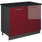 Vicco Wastafelkast Fame-Line, Bordeauxrode hoogglans/Antraciet, 100 cm, WB Antraciet