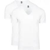 Alan red t-shirt wit effen katoen Nov 2-pack