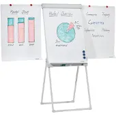 Franken Flipchart PRO Deluxe Standaard FC84, vierpootstandaard, in hoogte verstelbaar, magnetisch, 2 zijarmen, dienblad, bord 670 x 950 mm