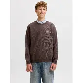 Jack & jones Junior Sweatshirt 'JORNORREBRO' chocoladebruin / wit