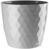 Galicja Ronde grijze plastic bloempot 12 cm Cristal