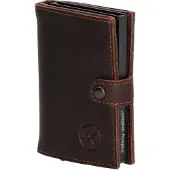 Hide & Stitches Japura Safety Wallet - 100% Leer - Donkerbruin