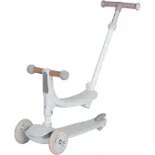 Eco toys Flynn Wit/Beige 2-in-1 Kinderstep met Duwstang