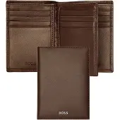 HUGO BOSS Leren Kaarthoes Classic Smooth Trifold Card Case Brown Bruine