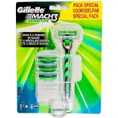 Gillette Mach3 sensitive 4 mesjes met houder - Bijna Uitverkocht