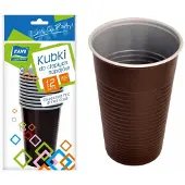 RAVI - Wegwerpkopjes - 200 ml - Bruin - Set van 12