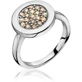 Zinzi - Zilveren Ring - Zirkonia - Champagne - Maat ZIR1005C54