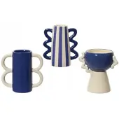 Kaemingk Blauwe decoratieve bloemenhoes met oren 11x15,5 cm