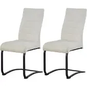 Furnilux Leni eetkamerstoel set van 2 in crème moderne fauteuil met pocketvering