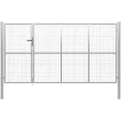 vidaXL Tuinpoort staal 350x175 cm zilver