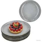 MamboCat 6-delige set SID Light taartschalen met ribbel-relief van steengoed – 24320844