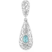 Cavill - Zilveren Hanger met Blauwe Apatiet 0,424 ct - 925 Sterling Zilver Platina Geplateerd - Peervormige Edelsteen - Stijlvolle Sieraden