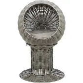 Trixie kattenmand amalia rond polyrattan grijs - 42x42x70 cm