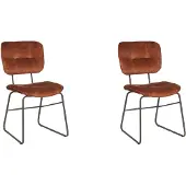 Label51 Dez eetkamerstoel velours rust - set van 2 stoelen