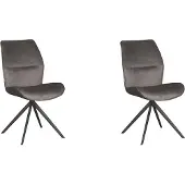 Label51 - Eetkamerstoel Comfy - Grijs - 64x48x91cm - Set van 2