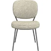vidaXL Eetkamerstoel Singapore - Naturel - Boucle - Zwart Metalen Frame