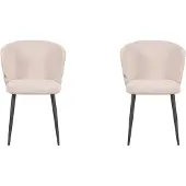 Label51 - Eetkamerstoel Wave - Beige - 60x58x85cm - Set van 2