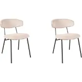 Label51 Zack eetkamerstoel ribstof naturel - set van 2 stoelen