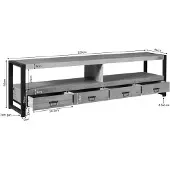 Starfurn tv meubel britt - 45x220x60 cm