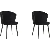 Label51 - Eetkamerstoel Wave - Zwart - 60x58x85cm - Set van 2