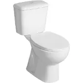 Aqualine Manuel Kortgekoppeld toilet, dubbele drukknopspoeling 3/6l, wit
