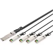 Digitus DN-81321 InfiniBand en Glasvezelkabel 1 m QSFP+ 4x SFP+ Zwart