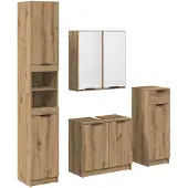 vidaXL Badkamermeubel Set 4 st Artisan Eiken 64,5 x 33,5 x 59 cm