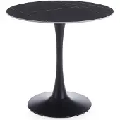 Idimex Eettafel LOIRE, rond, 80 cm, met keramisch tafelblad – zwart