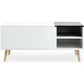 Idimex Salontafel MUSKA met hefblad – wit/zwart