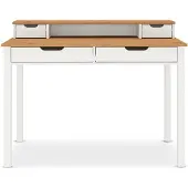 Idimex Bureau RAUL met 4 lades van massief hout – eiken / wit