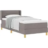 vidaXL Boxspringbed met matras, taupekleurig, 200 x 100 cm, gestoffeerd