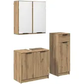 vidaXL Badkamermeubel Set 3 st Artisan Eiken 64,5 x 33,5 x 59 cm