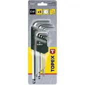 Topex Inbussleutelset 1.5-10mm 9-delig