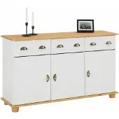 Idimex Sideboard COLMAR 135 cm van massief hout - wit/bruin
