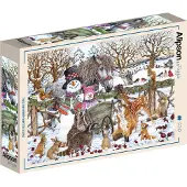 Alipson Puzzle Winter Scene with Two Snowmen Puzzel (500 stukjes)