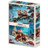 Alipson Puzzle 2 Puzzels - Christmas Kittens and Puppies Puzzel (500 stukjes)