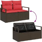 vidaXL Bankstel 6 st poly rattan