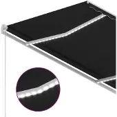 vidaXL Luifel handmatig uittrekbaar met LED 350x250 cm antracietkleur
